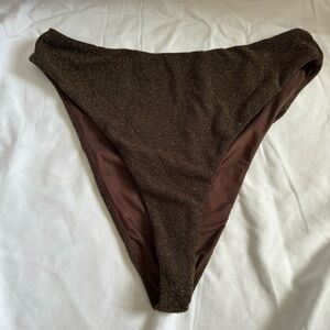 Good American Sparkle Bikini Bottom - Chocolate